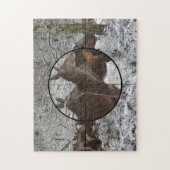 Jagd Kuh Elch Scope Blick Winter Rut Wald Jigsa Puzzle (Vertikal)