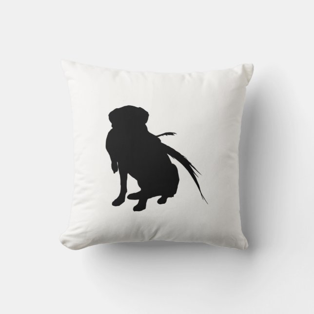 Jagd-Labrador-Retriever-Silhouette-Liebe-Hunde Kissen (Vorderseite)