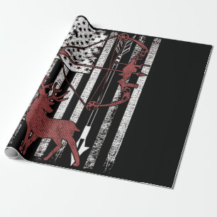 Jagd mit amerikanischer Flagge Bogenjagd Geschenkpapier