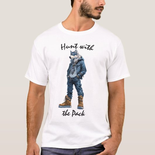 Jagd mit dem Pack Wolf Krieger-T - Shirt (Vorderseite)