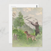 Jagd mit deutschem Drahthaar Pointer Postkarte (Vorne/Hinten)