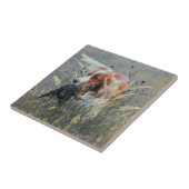 Jagd mit Epagneul Breton Fliese (Seite)