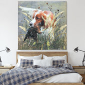 Jagd mit Epagneul Breton Leinwanddruck (Insitu (Schlafzimmer))