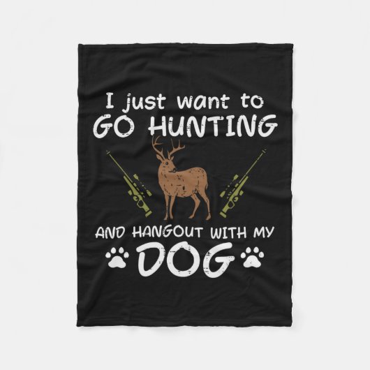 Jagd mit Hund-Funny Hirsche Jäger Männer Fleecedecke (Vorderseite)