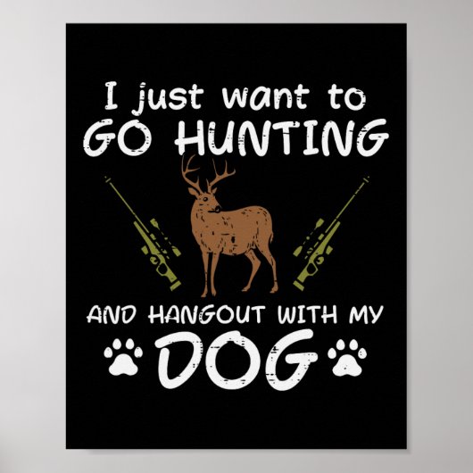 Jagd mit Hund-Funny Hirsche Jäger Männer Poster (Vorne)