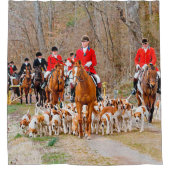 Jagd mit Hunden Duschvorhang (Vorderseite)