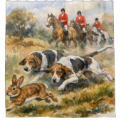 Jagd mit Hunden Duschvorhang (Vorderseite)