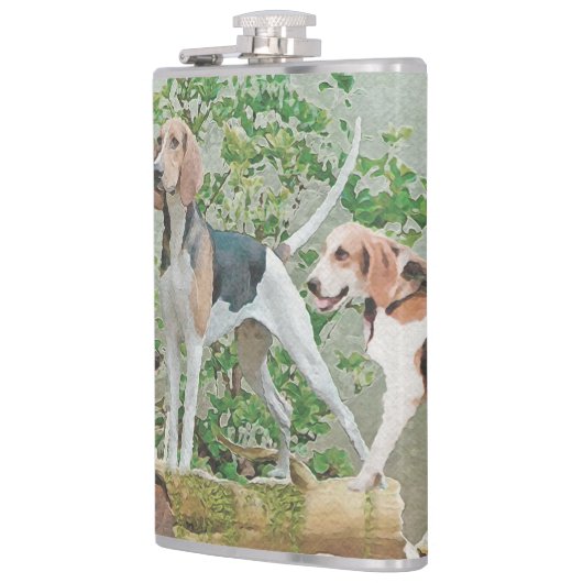 Jagd mit Hunden Flachmann (Links)