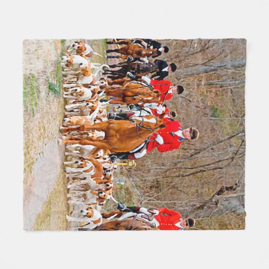 Jagd mit Hunden Fleecedecke (Vorderseite (Horizontal))