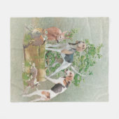 Jagd mit Hunden Fleecedecke (Vorderseite (Horizontal))