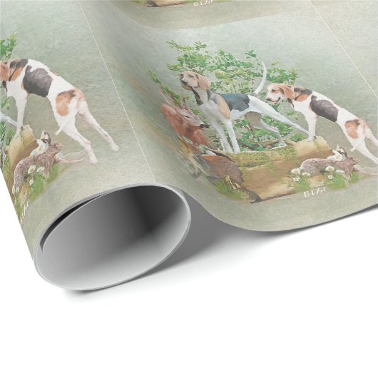 Jagd mit Hunden Geschenkpapier (Rolleneckpunkt)