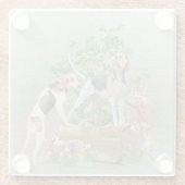 Jagd mit Hunden Glasuntersetzer (Rückseite)