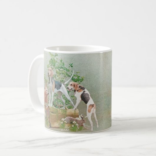 Jagd mit Hunden Kaffeetasse (Vorderseite Links)