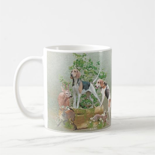 Jagd mit Hunden Kaffeetasse (Links)
