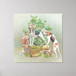 Jagd mit Hunden Leinwanddruck