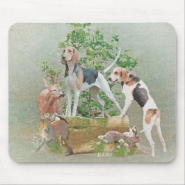Jagd mit Hunden Mousepad
