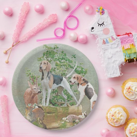 Jagd mit Hunden Pappteller (Party)