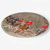 Jagd mit Hunden Pappteller (Schrägansicht)