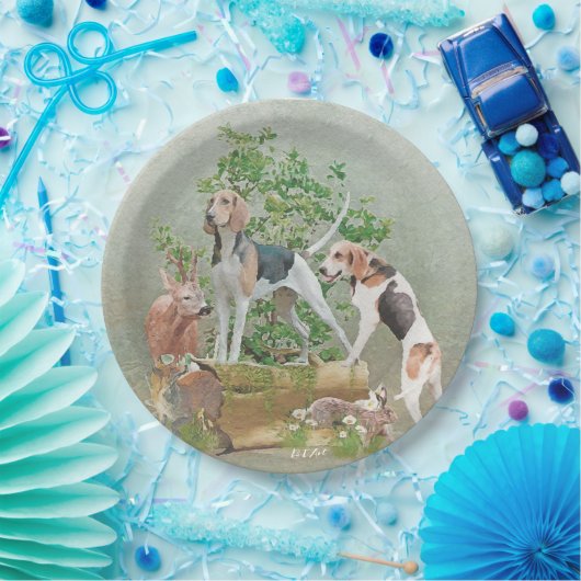 Jagd mit Hunden Pappteller (Party)