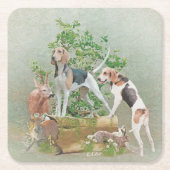 Jagd mit Hunden Rechteckiger Pappuntersetzer (Vorderseite)