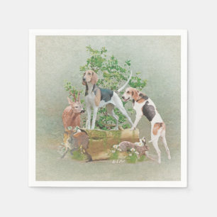 Jagd mit Hunden Serviette