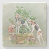 Jagd mit Hunden Steinuntersetzer (Vorderseite)