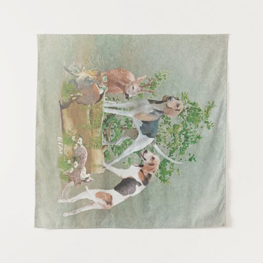 Jagd mit Hunden Wandteppich (Vorderseite (Horizontal))