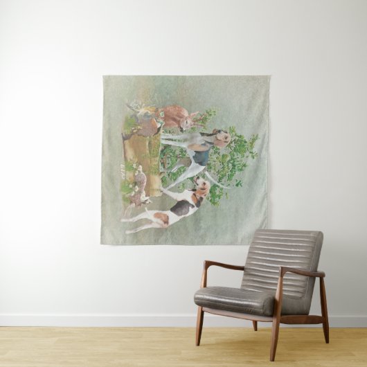 Jagd mit Hunden Wandteppich (Beispiel (Horizontal))