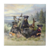 Jagd mit Jagdterern , Kunst Fliese (Vorderseite)