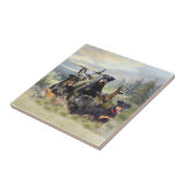 Jagd mit Jagdterern , Kunst Fliese (Seite)