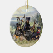 Jagd mit Jagdterern , Kunst Keramik Ornament (Rechts)