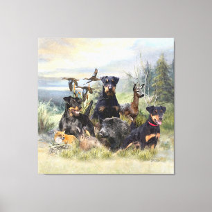 Jagd mit Jagdterern , Kunst Leinwanddruck