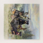 Jagd mit Jagdterern , Kunst Puzzle (Horizontal)