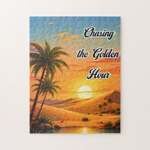 Jagd nach der goldenen Stunde Wüstenuntergangs-Äst Puzzle