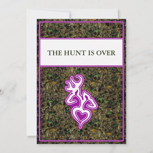 Jagd nach Hochzeitsfarbe Kontur Einladung (Rückseite)