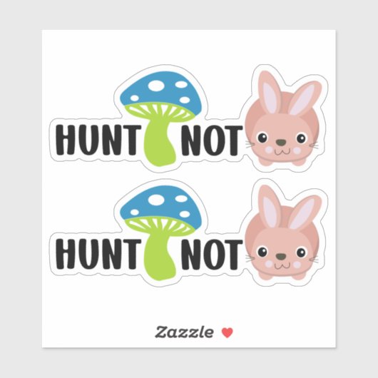 Jagd Pilze, nicht Tiere, Vegan Aufkleber (Blatt)