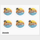 Jagd-Retro-Sonnenuntergangs-Design Runder Aufkleber (Blatt)