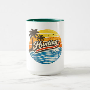 Jagd-Retro-Sonnenuntergangs-Design Tasse