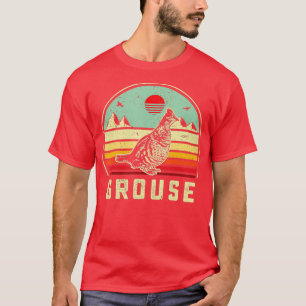 Jagd Ruffed Grouse VATER Retro Sonnenuntergang Äst T-Shirt