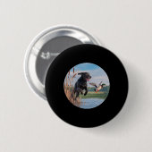 Jagd Schwarzer Labrador Labrador Hunde Jagd Enten. Button (Vorne & Hinten)