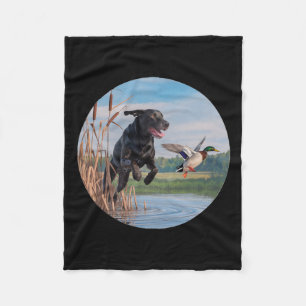 Jagd Schwarzer Labrador Labrador Hunde Jagd Enten. Fleecedecke