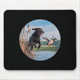 Jagd Schwarzer Labrador Labrador Hunde Jagd Enten. Mousepad