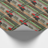 Jagd Shotgun Muscheln Kamin und Hund Weihnachten Geschenkpapier (Ecke)