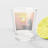Jagd Silhouette Bird Sunset Personalisiert Schnapsglas (Rückseite)
