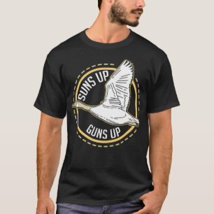 Jagd Sonnen bis Waffen Up Duck Gun Fly Bird Gesche T-Shirt