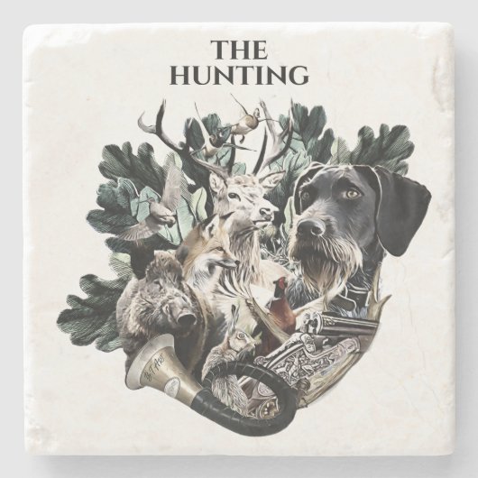 Jagd Steinuntersetzer (Vorderseite)