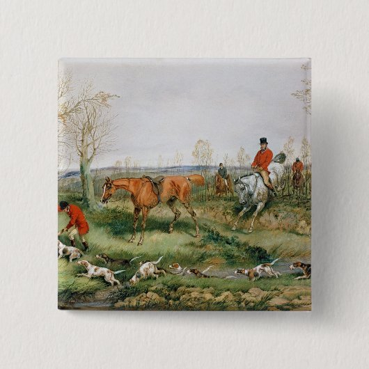 Jagd-Szene Button (Vorderseite)