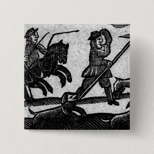 Jagd-Szene, 'ein Buch von Roxburghe Balladen Button