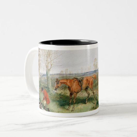 Jagd-Szene Zweifarbige Tasse (Vorderseite Links)