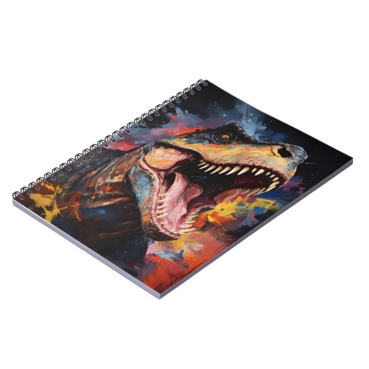 Jagd T-rex Prähistorische Tier Favorit Dinosaurier Notizblock (Linke Seite)